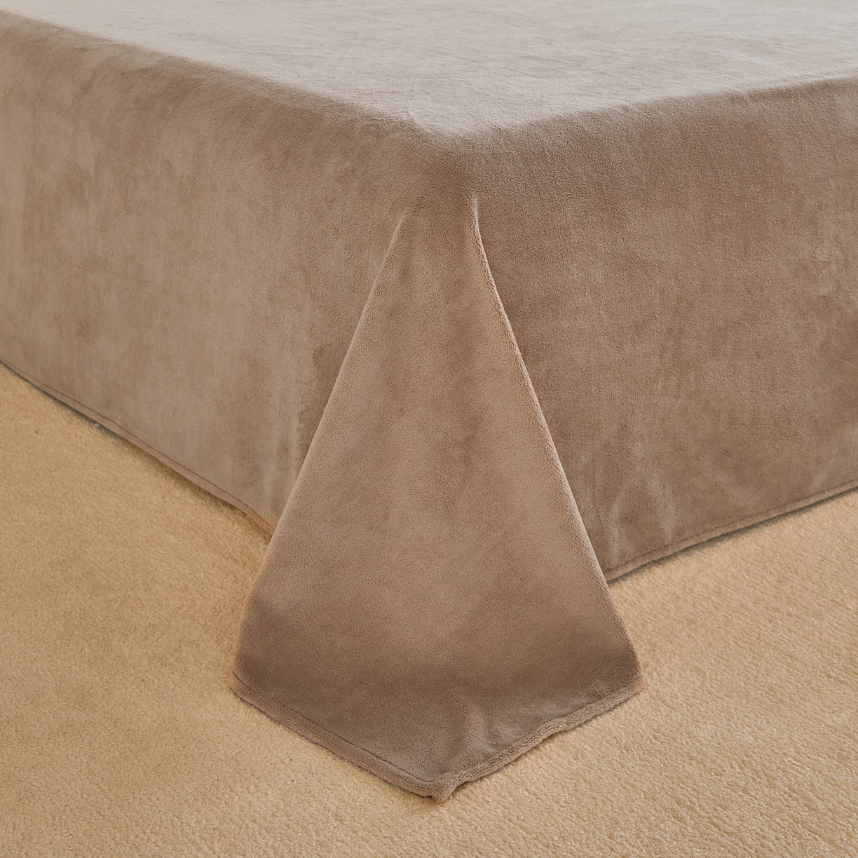 91家纺网 家纺一手货源 找家纺 曼町家居 2025新款高克重牛奶绒床单单床单床单单件 奶茶咖