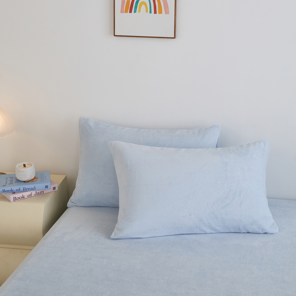 91家纺网 家纺一手货源 找家纺 曼町家居 2025新款高克重牛奶绒床单单床单床单单件 天空蓝