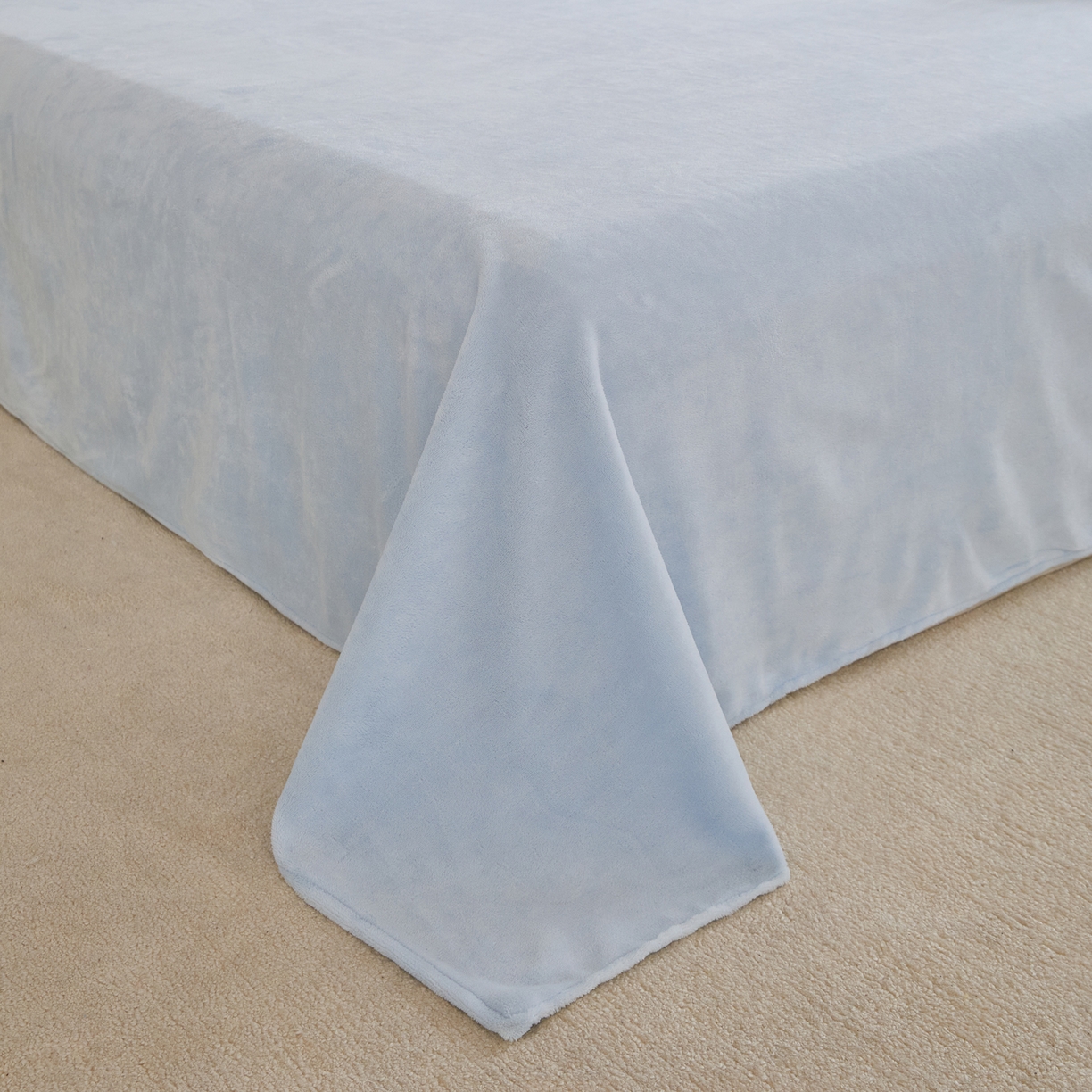 91家纺网 家纺一手货源 找家纺 曼町家居 2025新款高克重牛奶绒床单单床单床单单件 天空蓝