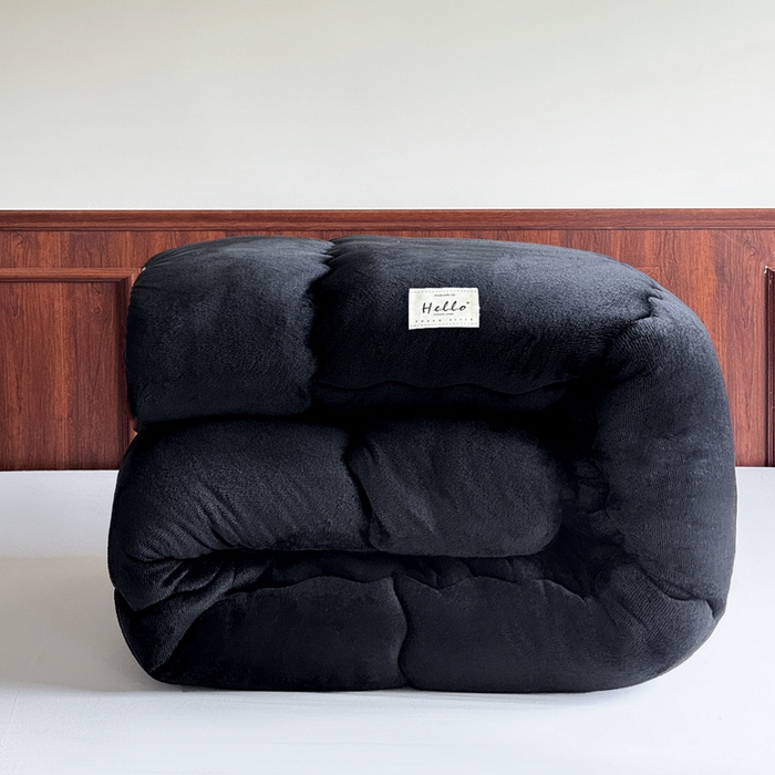 91家纺网 家纺一手货源 找家纺 吉祥家纺 2023新款牛奶绒羊羔绒春秋被冬被被芯跨境电商爆款纯黑+灰