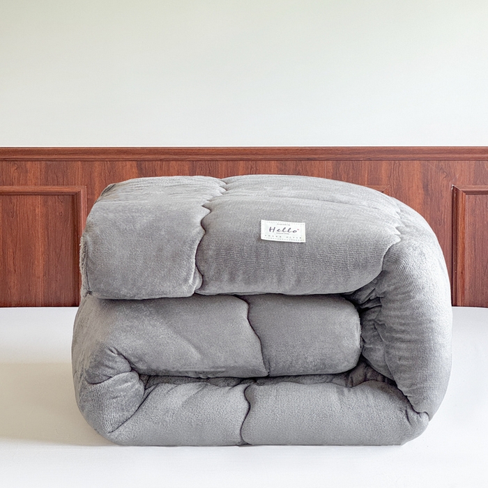 91家纺网 家纺一手货源 找家纺 吉祥家纺 2023新款牛奶绒羊羔绒春秋被冬被被芯跨境电商爆款绅士灰+灰