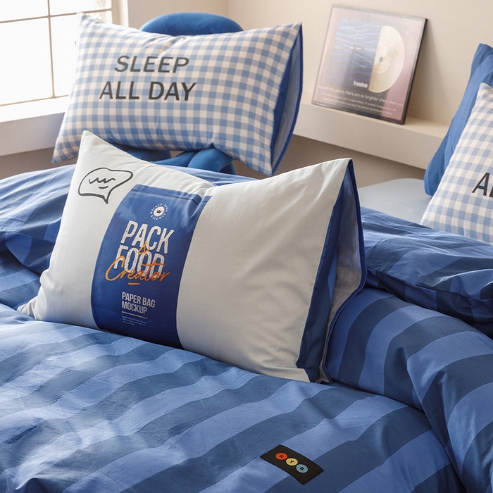 91家纺网 家纺一手货源 找家纺 （总）RYB红黄兰 2025新款ins慵懒风撞色系全棉四件套学生季宿舍床纯棉三件套