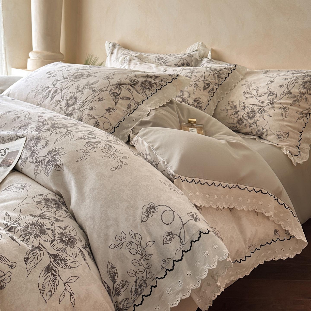 91家纺网 家纺一手货源 找家纺 （总）涵宸家纺 2025新款全棉磨毛印花四件套-雅漾