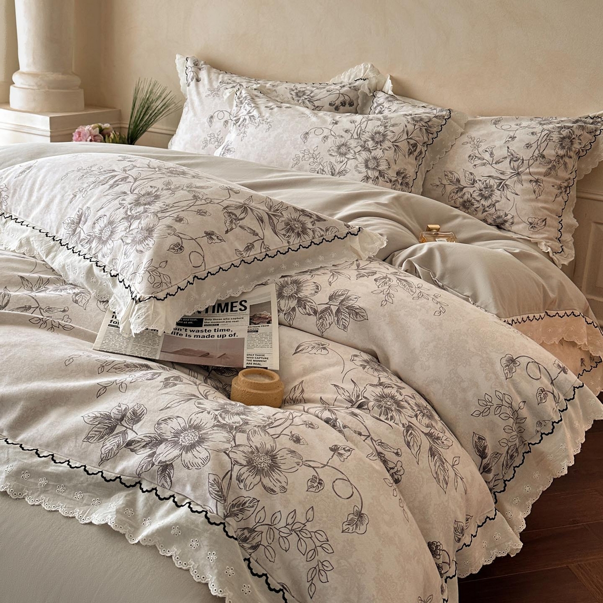 91家纺网 家纺一手货源 找家纺 （总）涵宸家纺 2025新款全棉磨毛印花四件套-雅漾