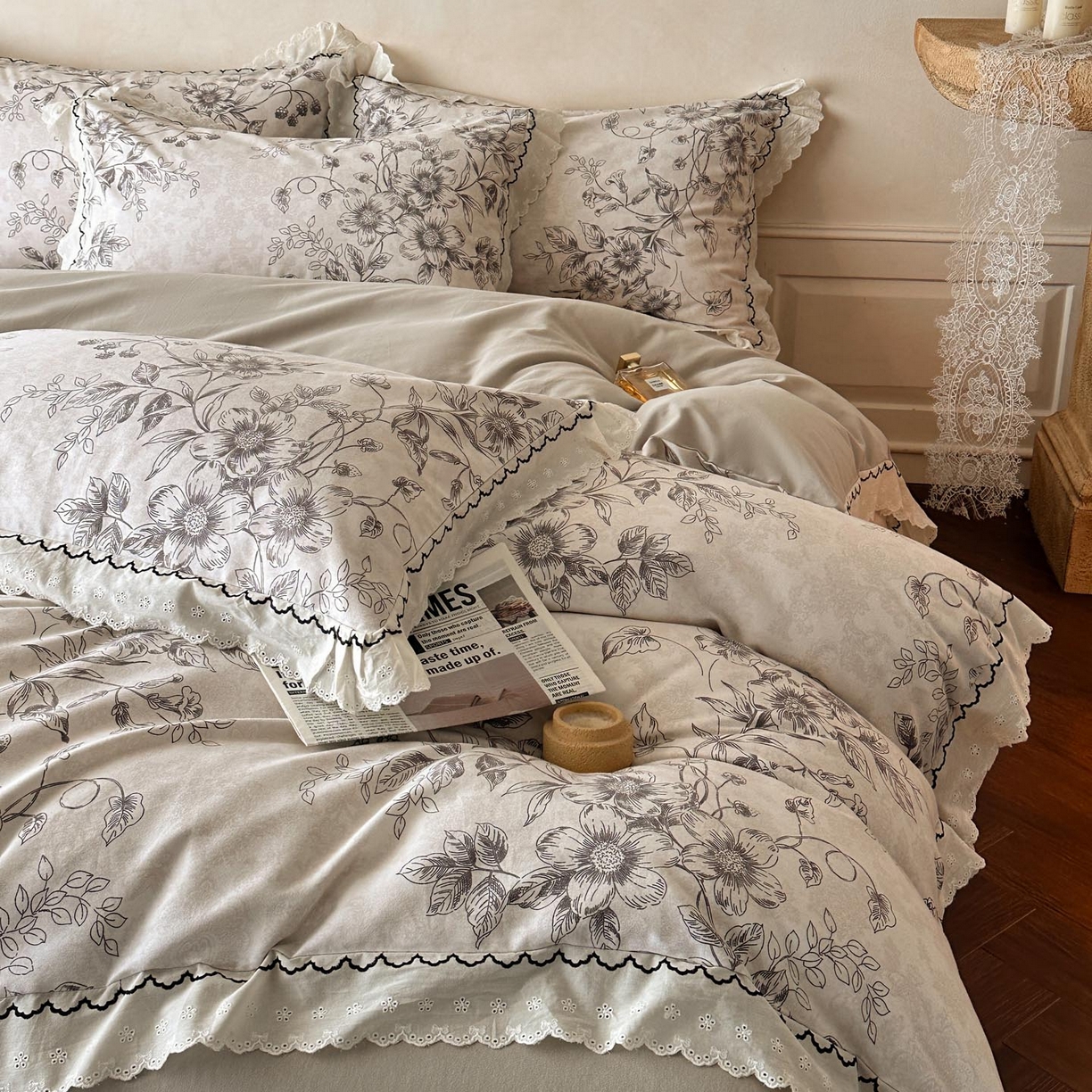 91家纺网 家纺一手货源 找家纺 （总）涵宸家纺 2025新款全棉磨毛印花四件套-雅漾