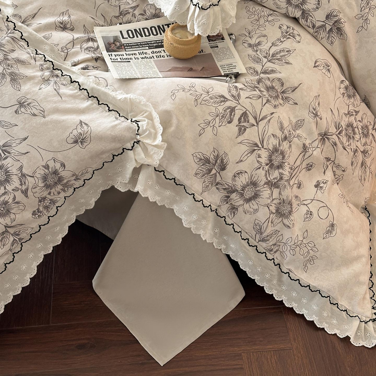 91家纺网 家纺一手货源 找家纺 （总）涵宸家纺 2025新款全棉磨毛印花四件套-雅漾