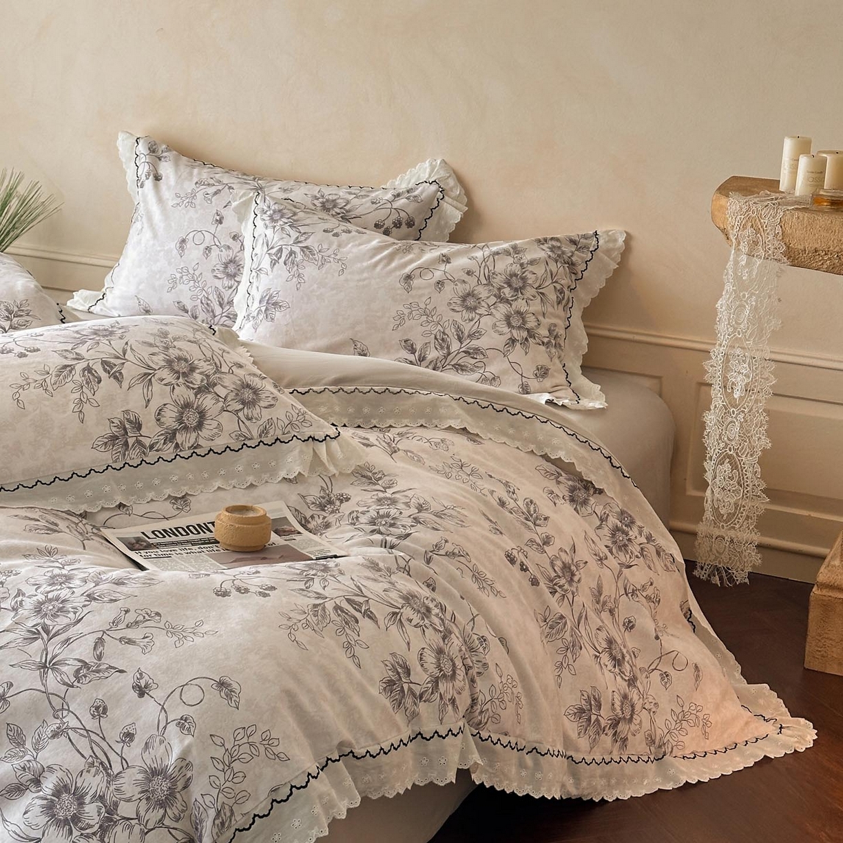 91家纺网 家纺一手货源 找家纺 （总）涵宸家纺 2025新款全棉磨毛印花四件套-雅漾