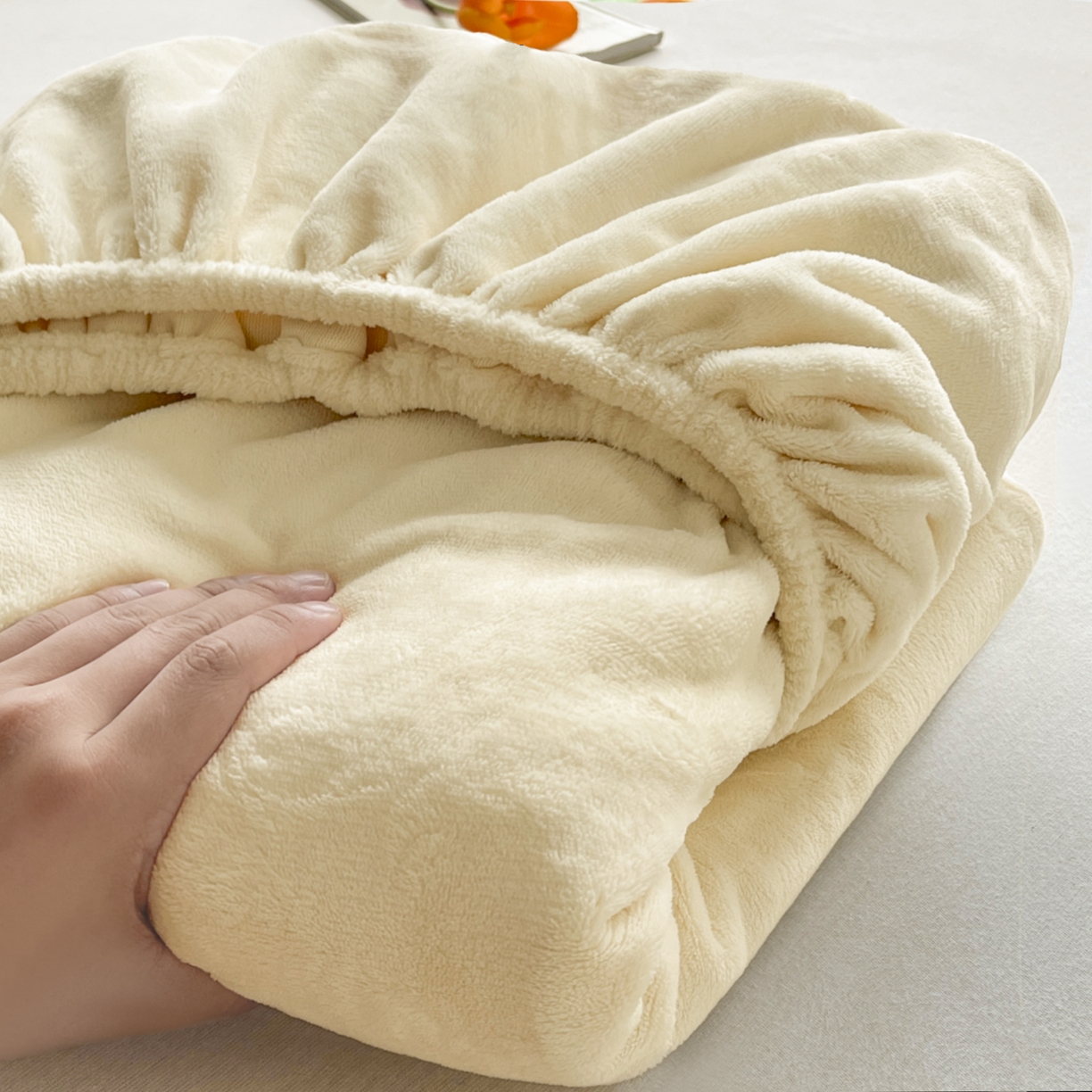 酱子 2025新款牛奶绒简约纯色床笠 奶昔黄-cl