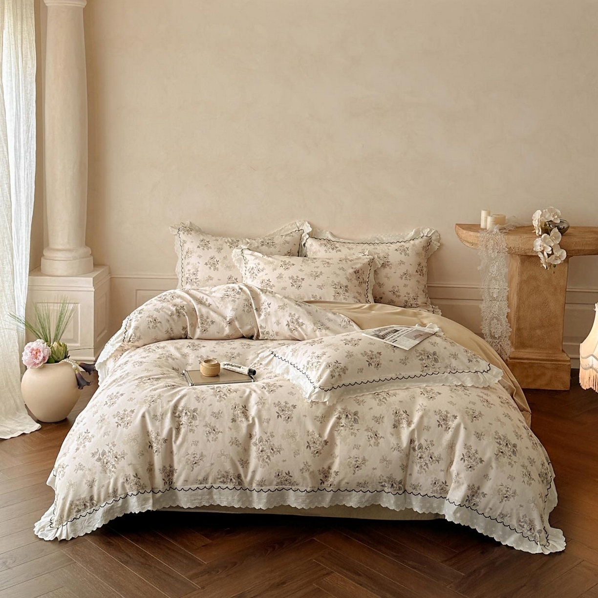 91家纺网 家纺一手货源 找家纺 （总）涵宸家纺 2025新款全棉磨毛印花四件套-雅漾