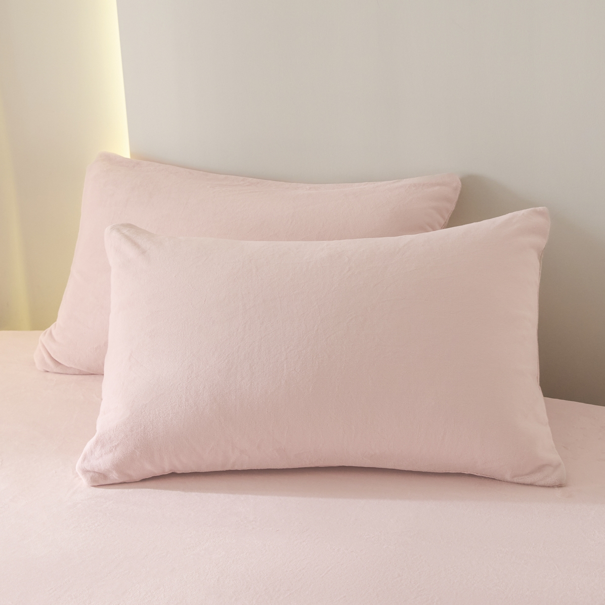 91家纺网 家纺一手货源 找家纺 酱子 2025新款牛奶绒简约纯色床笠 桃粉-cl