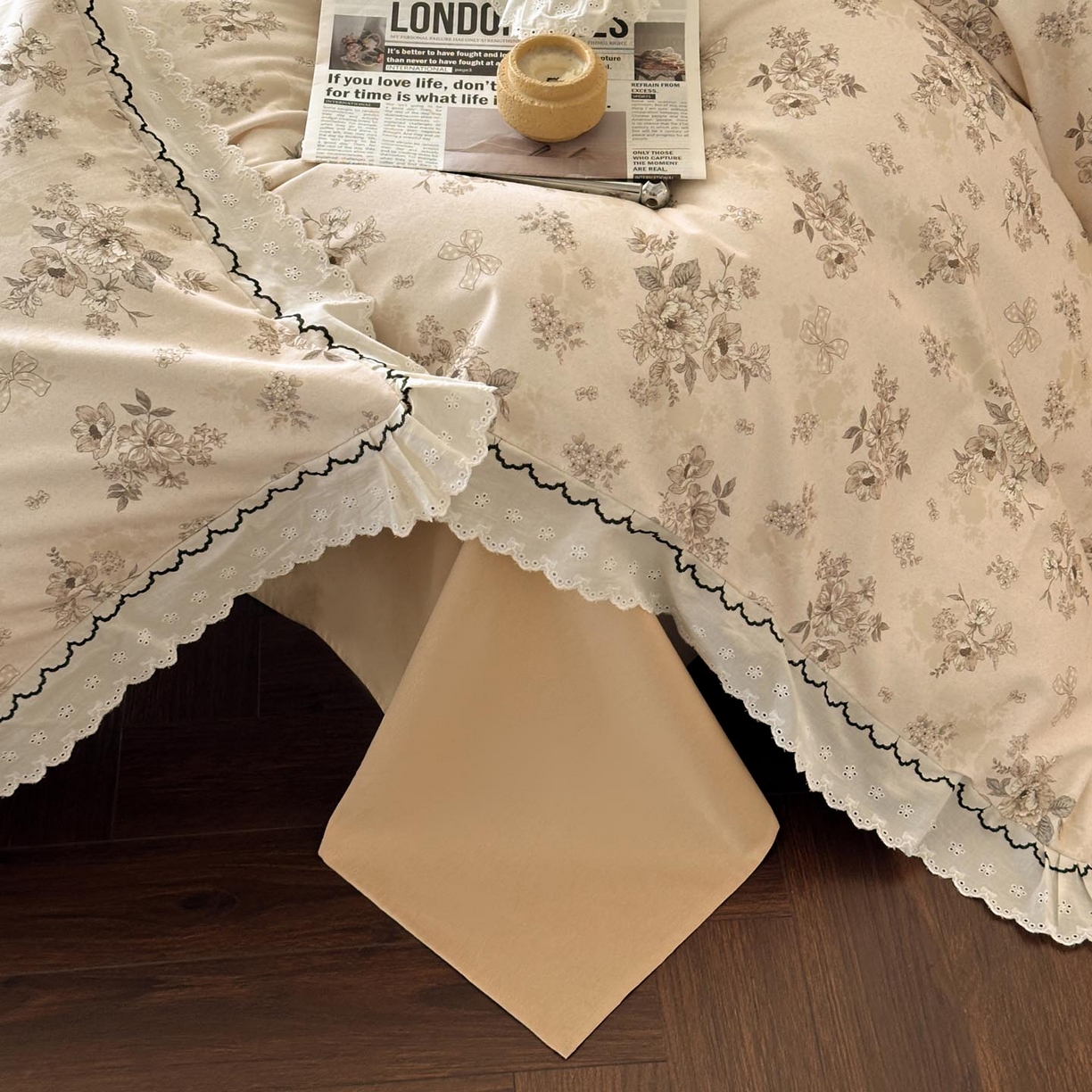 91家纺网 家纺一手货源 找家纺 涵宸家纺 2025新款全棉磨毛印花四件套-雅漾 雷雅-米