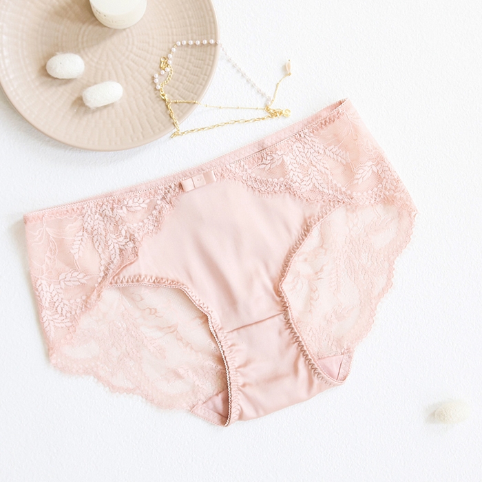 91家纺网 家纺一手货源 找家纺 蚕云阁蚕丝家居 2025新款蕾丝内裤4色 粉色