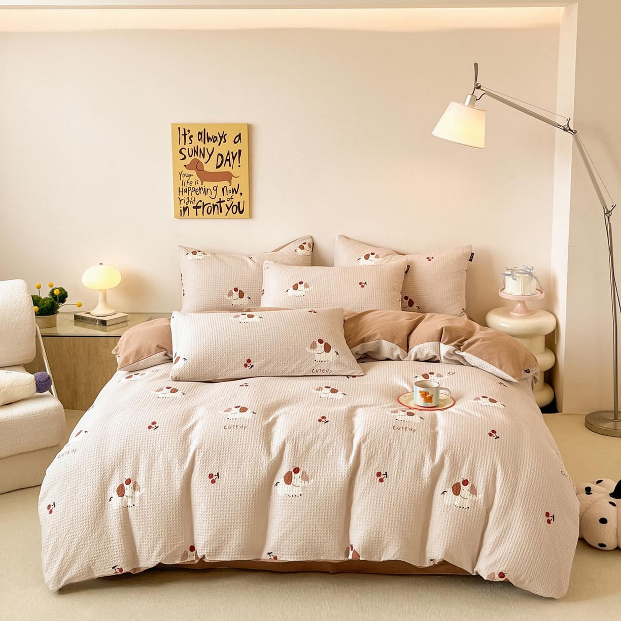 91家纺网 家纺一手货源 找家纺 （总）涵宸家纺 2025新款全棉提花四件套-暮云栖,活力小象-灰,克洛莉-紫,萌动时光-咖,莫妮卡-米,瑞乐-棕,圆圆胖哒-米