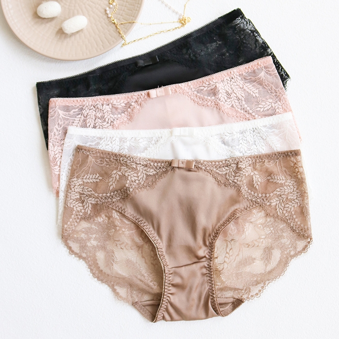 91家纺网 家纺一手货源 找家纺 （总）蚕云阁蚕丝家居 2025新款蕾丝内裤4色