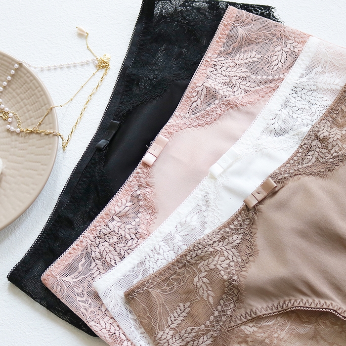 91家纺网 家纺一手货源 找家纺 蚕云阁蚕丝家居 2025新款蕾丝内裤4色 组合图