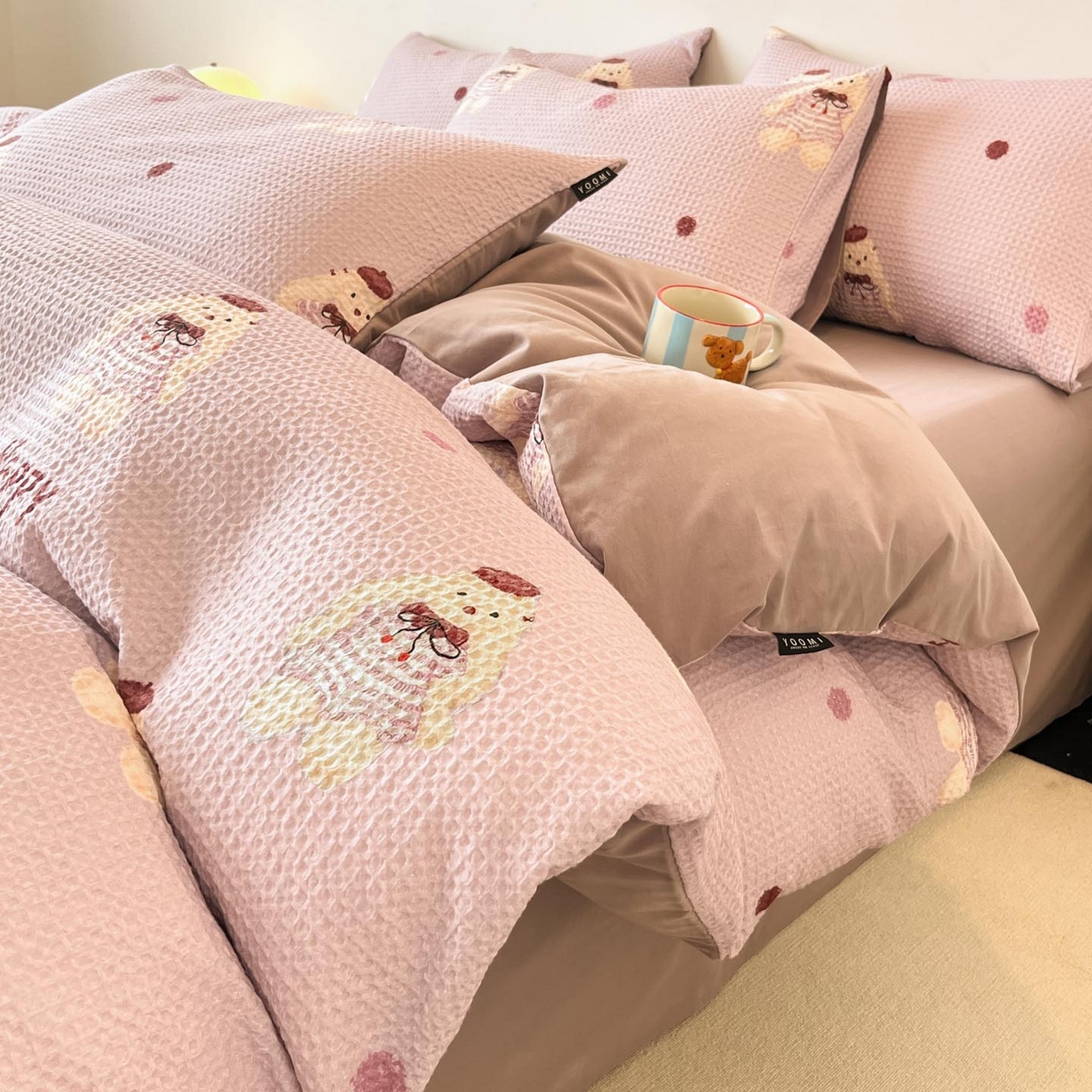 91家纺网 家纺一手货源 找家纺 涵宸家纺 2025新款全棉提花四件套-暮云栖 克洛莉-紫