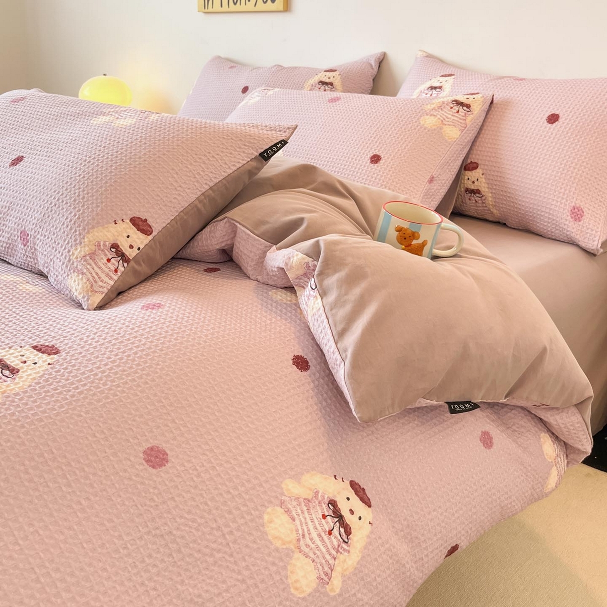 91家纺网 家纺一手货源 找家纺 涵宸家纺 2025新款全棉提花四件套-暮云栖 克洛莉-紫