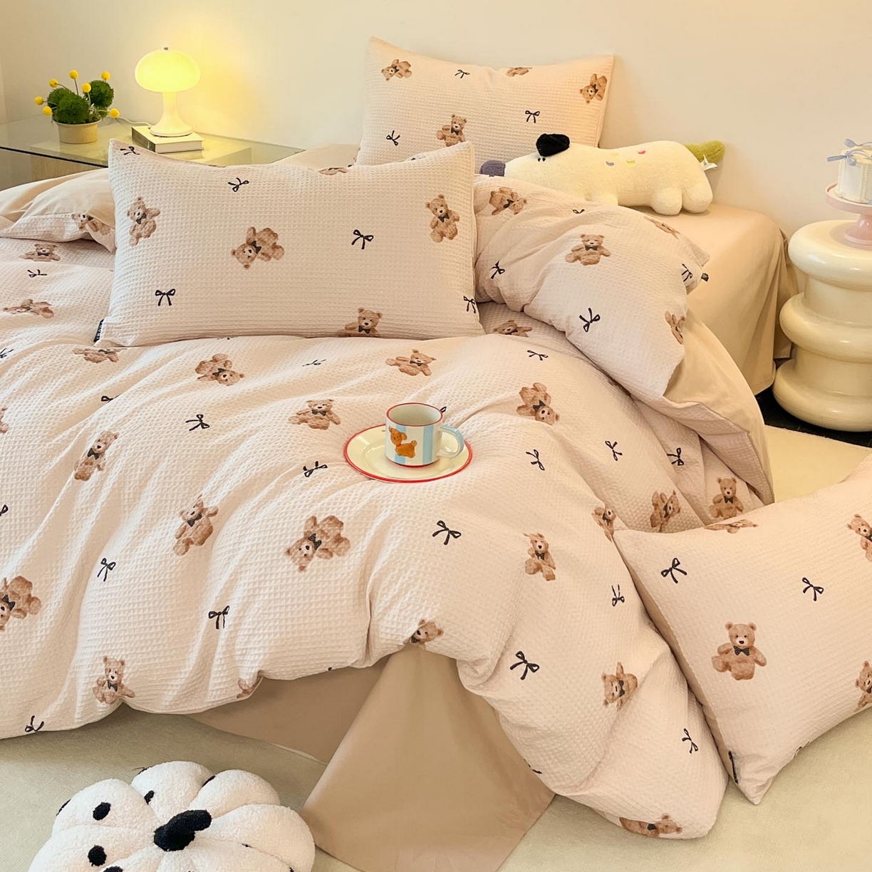 91家纺网 家纺一手货源 找家纺 涵宸家纺 2025新款全棉提花四件套-暮云栖 莫妮卡-米