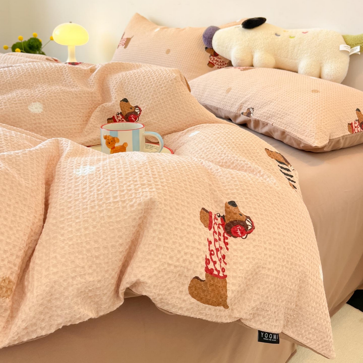 91家纺网 家纺一手货源 找家纺 涵宸家纺 2025新款全棉提花四件套-暮云栖 瑞乐-棕