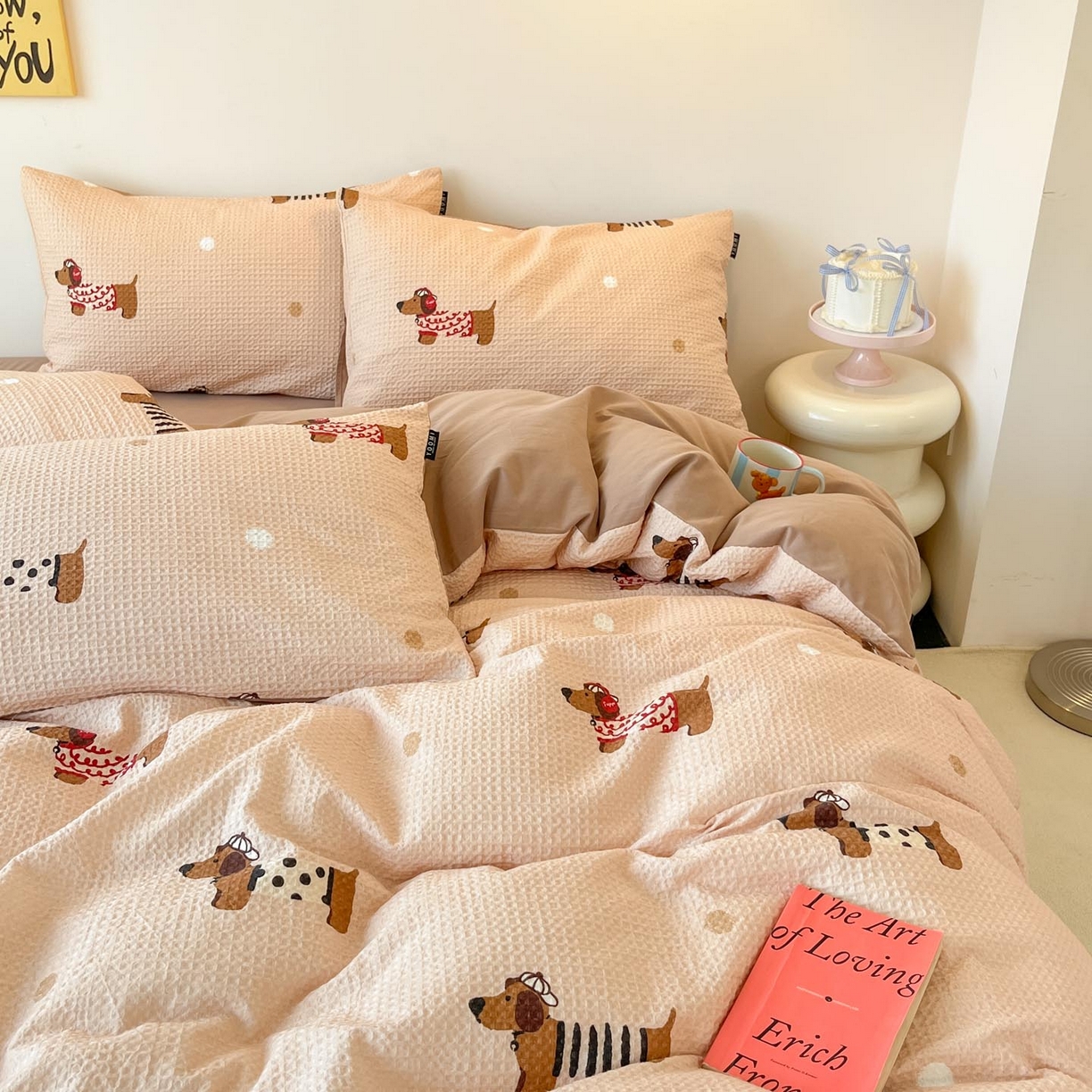 91家纺网 家纺一手货源 找家纺 涵宸家纺 2025新款全棉提花四件套-暮云栖 瑞乐-棕