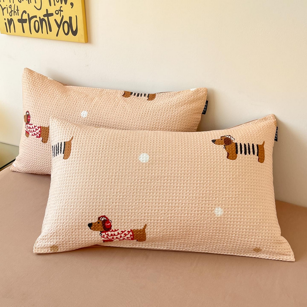 91家纺网 家纺一手货源 找家纺 涵宸家纺 2025新款全棉提花四件套-暮云栖 瑞乐-棕