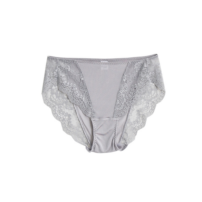 蚕云阁蚕丝家居 2025新款蕾丝内裤 灰色