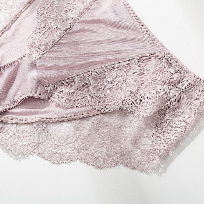91家纺网 家纺一手货源 找家纺 蚕云阁蚕丝家居 2025新款蕾丝内裤 灰紫色