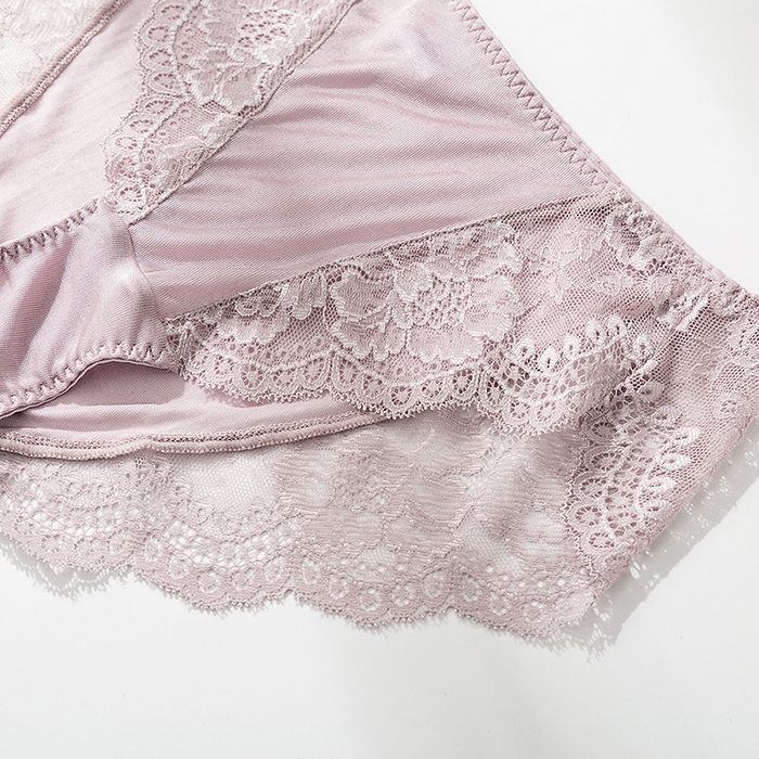 91家纺网 家纺一手货源 找家纺 蚕云阁蚕丝家居 2025新款蕾丝内裤 灰紫色