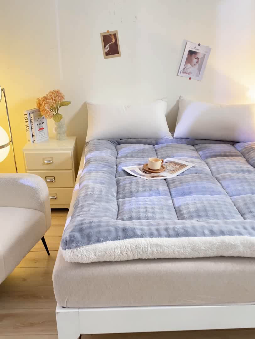 91家纺网 家纺一手货源 找家纺 （总）米乐被业 2025新款高克重兔毛绒床垫