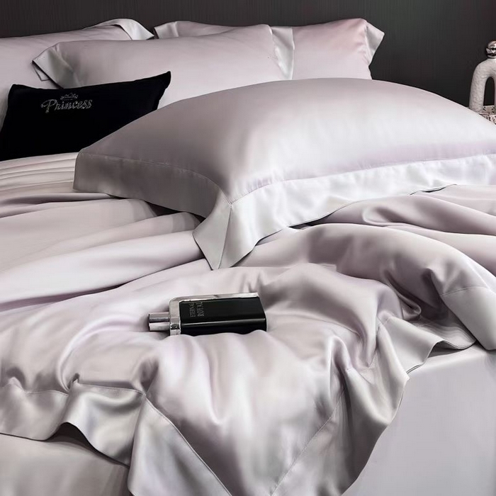 91家纺网 家纺一手货源 找家纺 蚕云阁蚕丝家居 2025新款蚕丝被夏被五件套，四件套被子被芯 丁香紫魔法灰