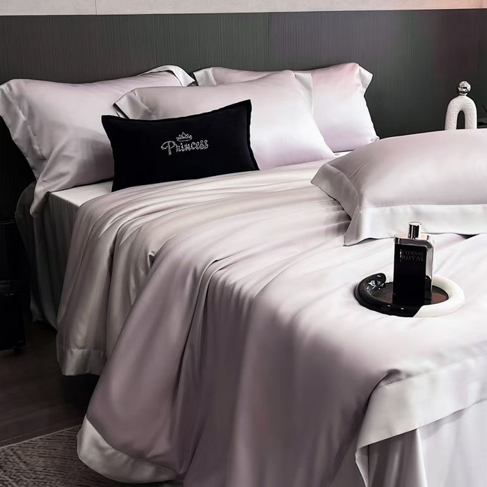 91家纺网 家纺一手货源 找家纺 蚕云阁蚕丝家居 2025新款蚕丝被夏被五件套，四件套被子被芯 丁香紫魔法灰