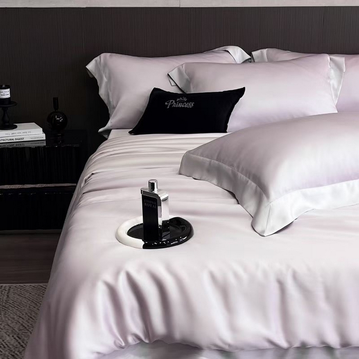 91家纺网 家纺一手货源 找家纺 蚕云阁蚕丝家居 2025新款蚕丝被夏被五件套，四件套被子被芯 丁香紫魔法灰