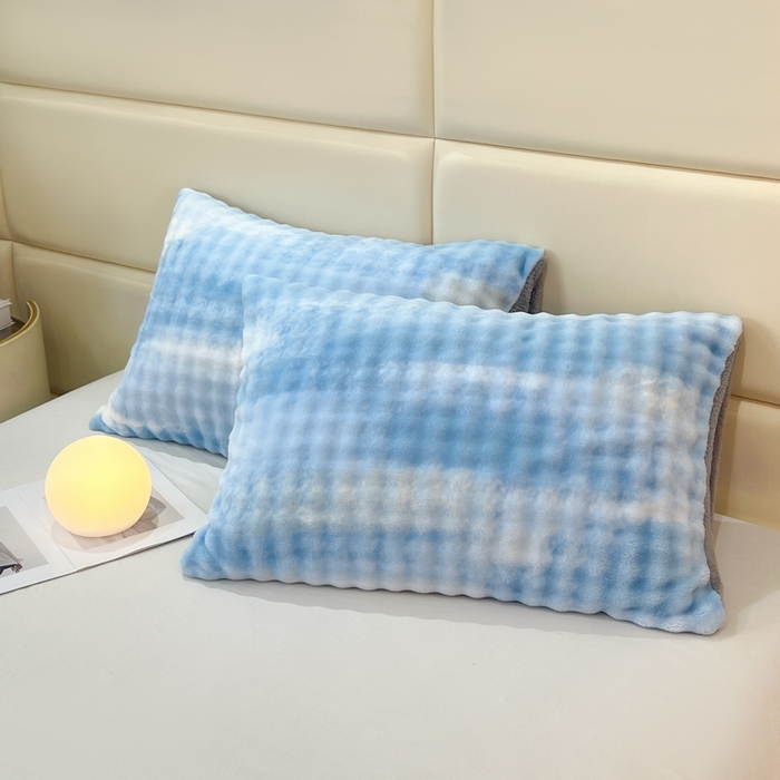 91家纺网 家纺一手货源 找家纺 米乐被业 2025新款兔毛羊羔绒冬被被子被芯 渐变蓝