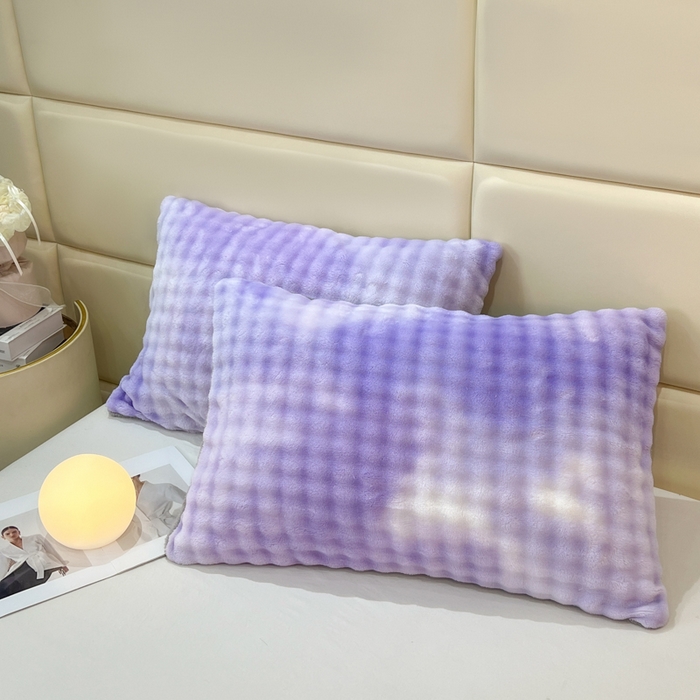 91家纺网 家纺一手货源 找家纺 米乐被业 2025新款兔毛羊羔绒冬被被子被芯 渐变紫