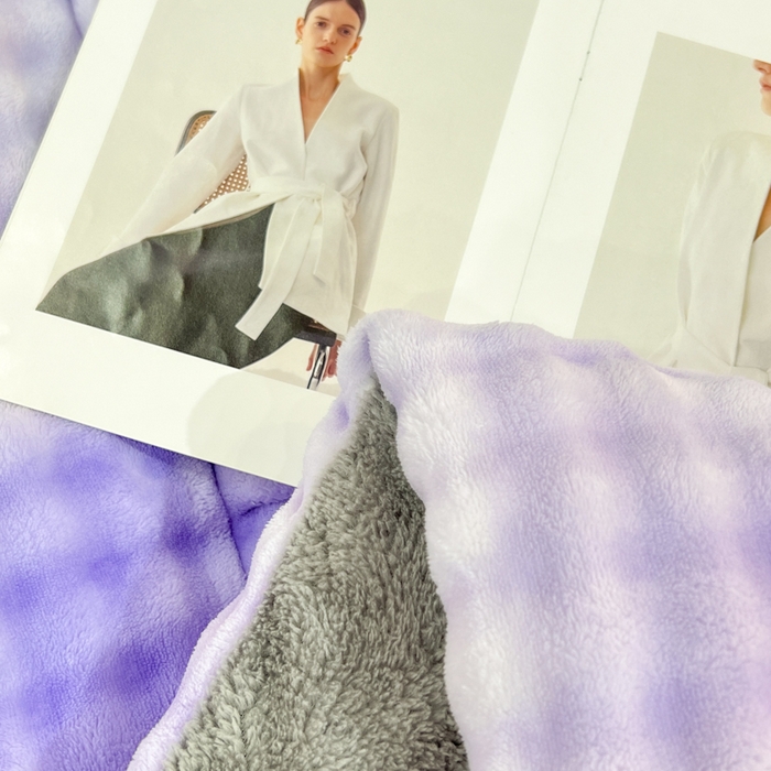 91家纺网 家纺一手货源 找家纺 米乐被业 2025新款兔毛羊羔绒冬被被子被芯 渐变紫