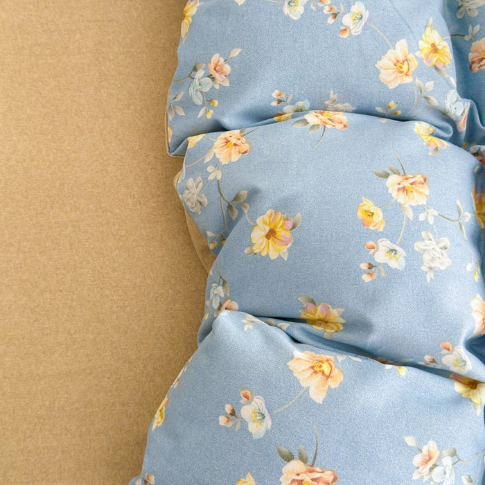 91家纺网 家纺一手货源 找家纺 U品汇 【A类母婴级】加厚全棉纯棉磨毛数码印花四件套生态磨毛100%棉（不是全棉不要钱）海韵幽兰-蓝