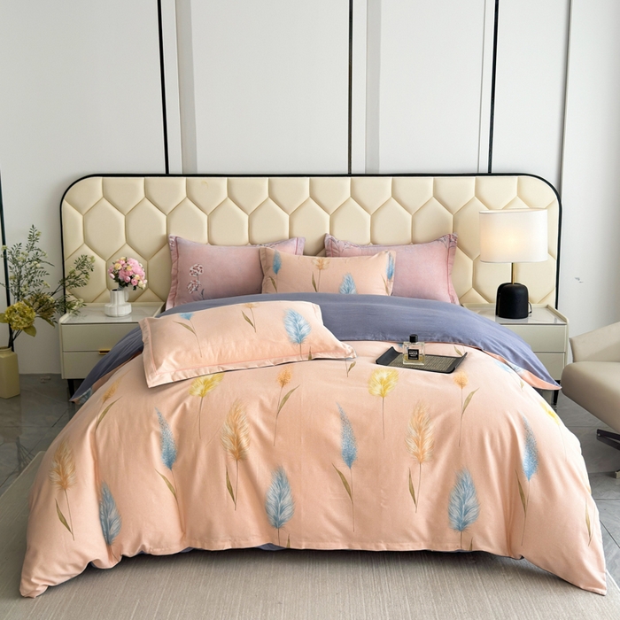 91家纺网 家纺一手货源 找家纺 U品汇 【A类母婴级】加厚全棉纯棉磨毛数码印花四件套生态磨毛100%棉（不是全棉不要钱）芦苇仙子米