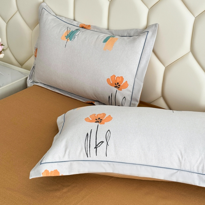 91家纺网 家纺一手货源 找家纺 U品汇 【A类母婴级】加厚全棉纯棉磨毛数码印花四件套生态磨毛100%棉（不是全棉不要钱）米娅灰