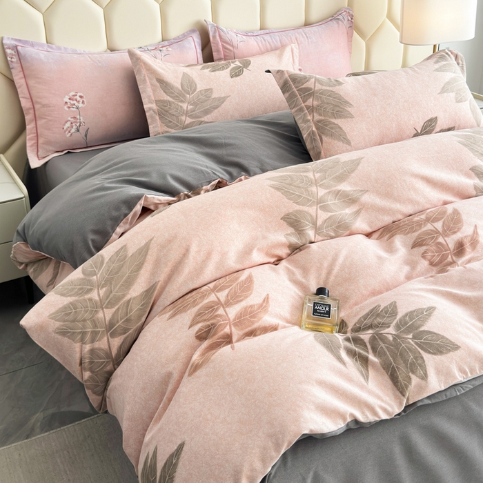 91家纺网 家纺一手货源 找家纺 U品汇 【A类母婴级】加厚全棉纯棉磨毛数码印花四件套生态磨毛100%棉（不是全棉不要钱）若烟豆沙