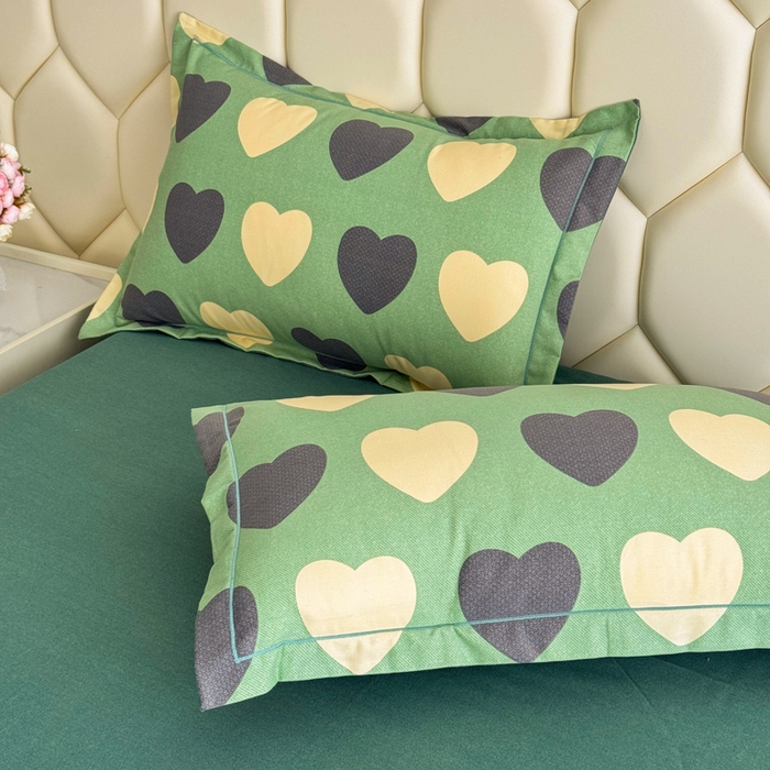 91家纺网 家纺一手货源 找家纺 U品汇 【A类母婴级】加厚全棉纯棉磨毛数码印花四件套生态磨毛100%棉（不是全棉不要钱）少女心-绿