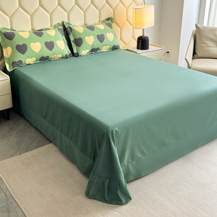 91家纺网 家纺一手货源 找家纺 U品汇 【A类母婴级】加厚全棉纯棉磨毛数码印花四件套生态磨毛100%棉（不是全棉不要钱）少女心-绿