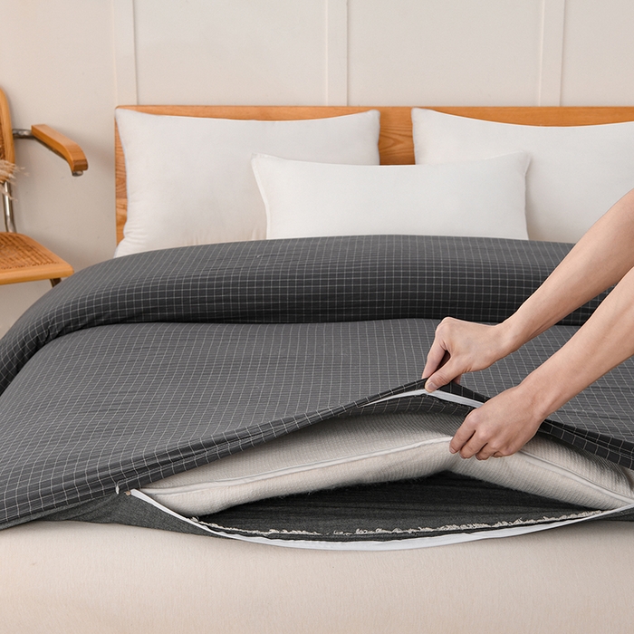 91家纺网 家纺一手货源 找家纺 悠米悠家 2025新款蓬松保暖可拆洗新疆棉花被子被芯 黑小格