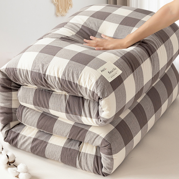 91家纺网 家纺一手货源 找家纺 悠米悠家 2025新款蓬松保暖可拆洗新疆棉花被子被芯 灰中格