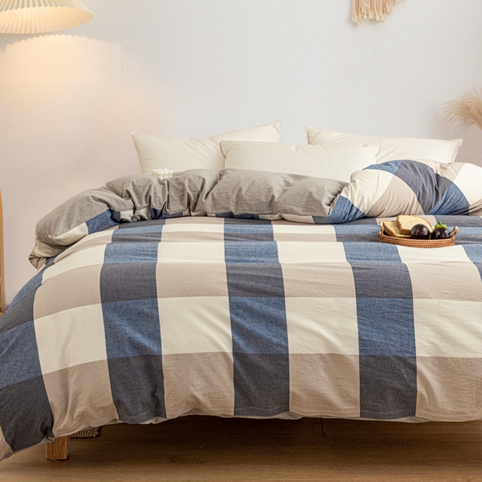 91家纺网 家纺一手货源 找家纺 悠米悠家 2025新款蓬松保暖可拆洗新疆棉花被子被芯 蓝大格