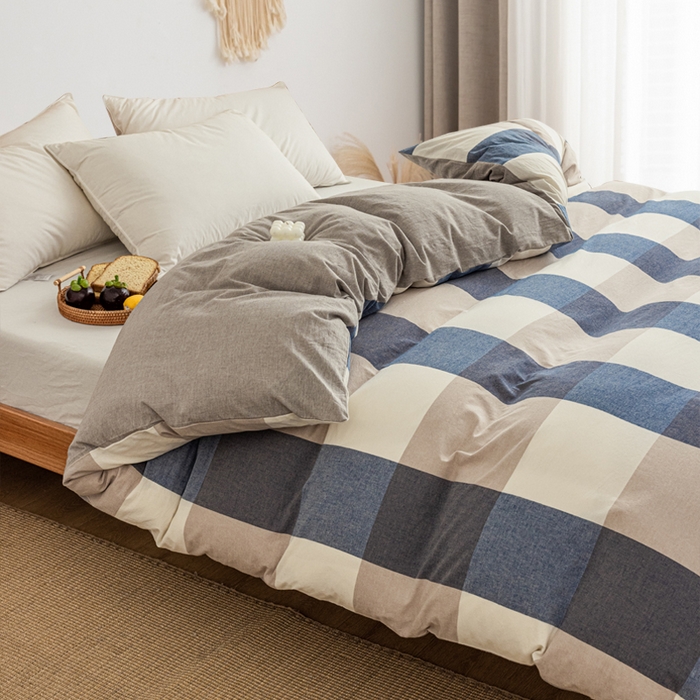 91家纺网 家纺一手货源 找家纺 悠米悠家 2025新款蓬松保暖可拆洗新疆棉花被子被芯 蓝大格