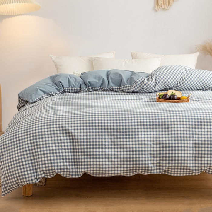 91家纺网 家纺一手货源 找家纺 悠米悠家 2025新款蓬松保暖可拆洗新疆棉花被子被芯 蓝小格