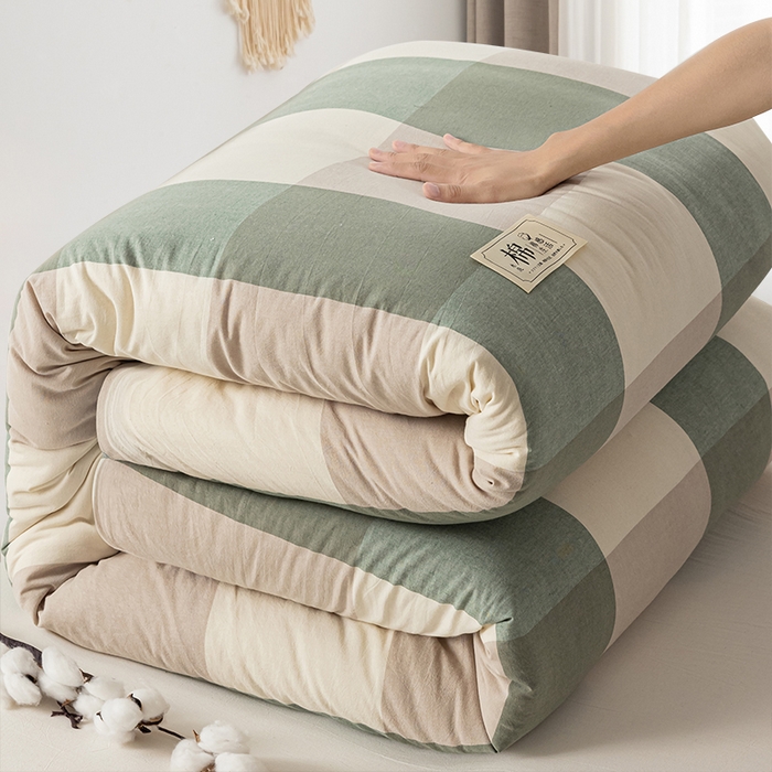 91家纺网 家纺一手货源 找家纺 悠米悠家 2025新款蓬松保暖可拆洗新疆棉花被子被芯 绿大格