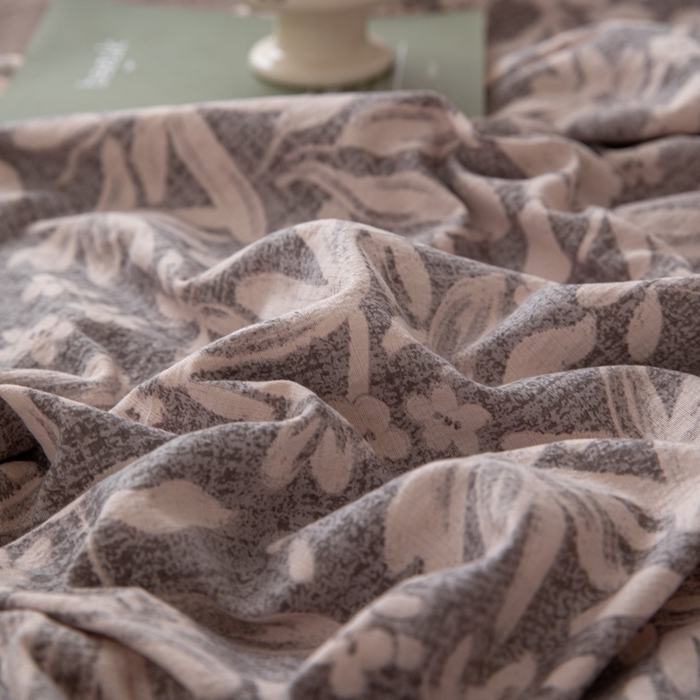 91家纺网 家纺一手货源 找家纺 芯贝儿 2025新款加厚原麻复古风亚麻皱皱双层纱水洗m花边四件套 玛丽时光