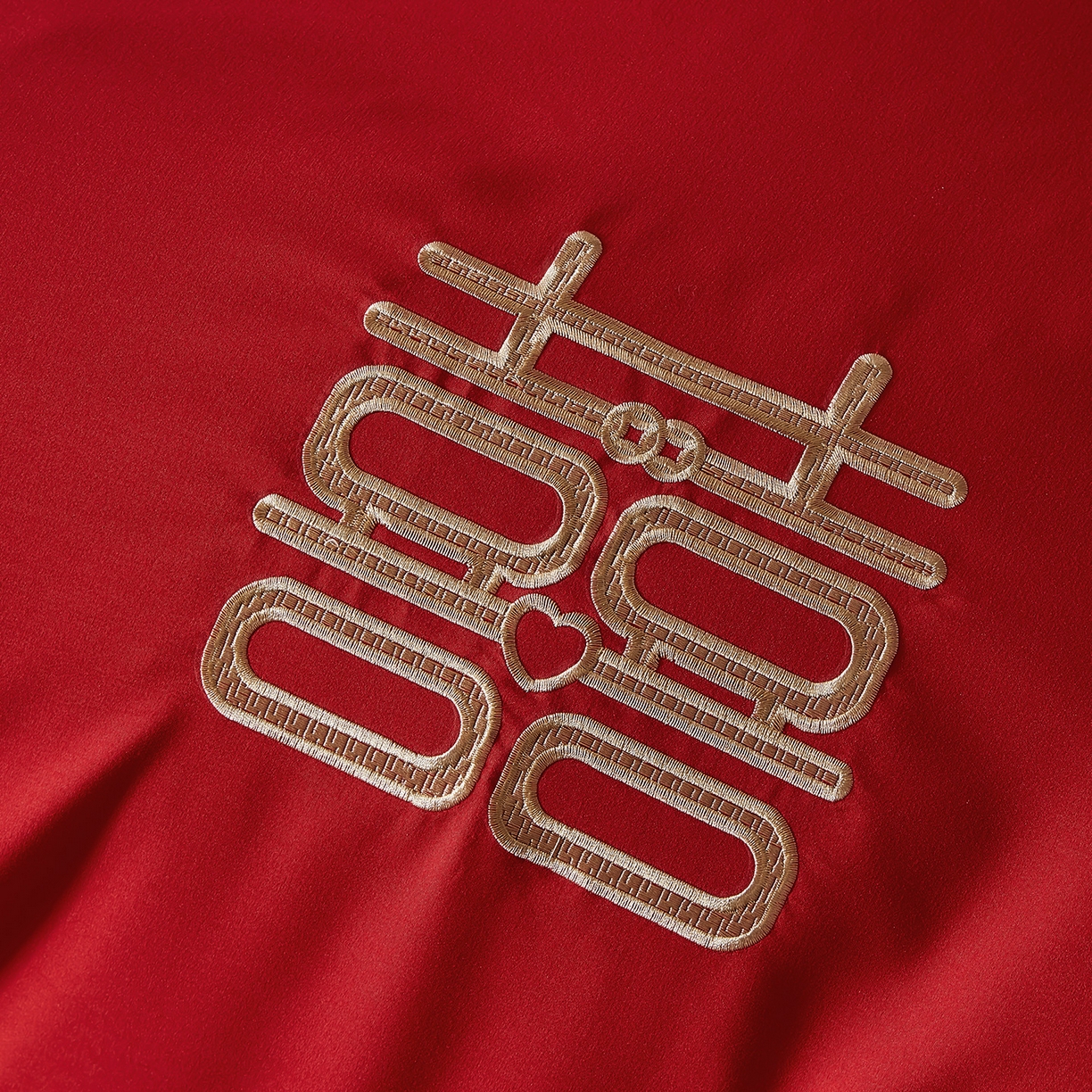 91家纺网 家纺一手货源 找家纺 丰淘家纺 2025新款新中式婚庆磨毛刺绣四件套 大富大贵