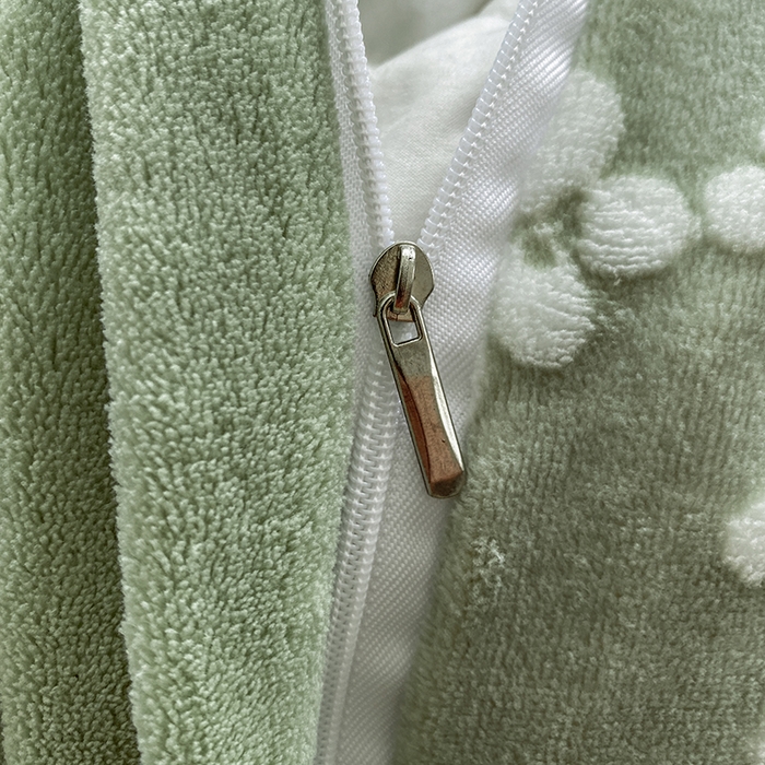 91家纺网 家纺一手货源 找家纺 恋尚羽家纺 2025新款韩版全消光烂花牛奶绒床盖四件套 樱花-绿色